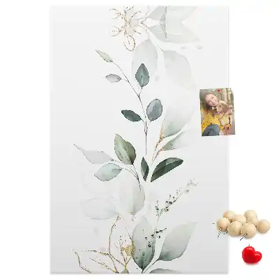 Panou din plută cu motiv vlăstar de plantă cu frunze