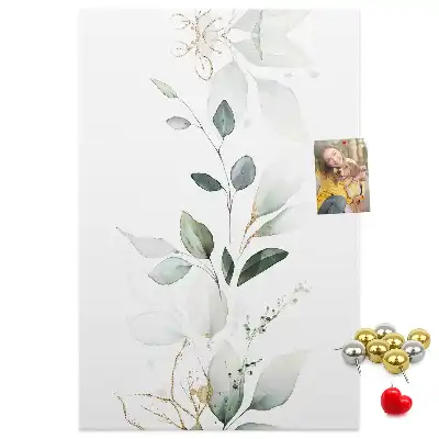 Panou din plută cu motiv vlăstar de plantă cu frunze