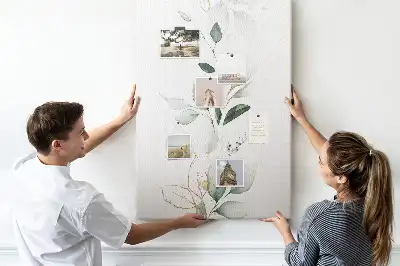 Panou din plută cu motiv vlăstar de plantă cu frunze