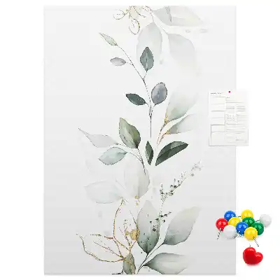 Panou din plută cu motiv vlăstar de plantă cu frunze