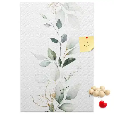 Panou din plută cu motiv vlăstar de plantă cu frunze