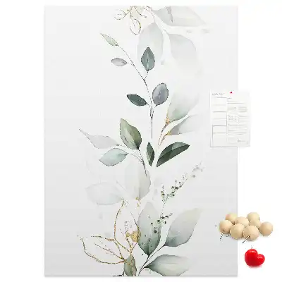 Panou din plută cu motiv vlăstar de plantă cu frunze