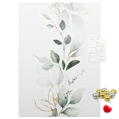 Panou din plută cu motiv vlăstar de plantă cu frunze