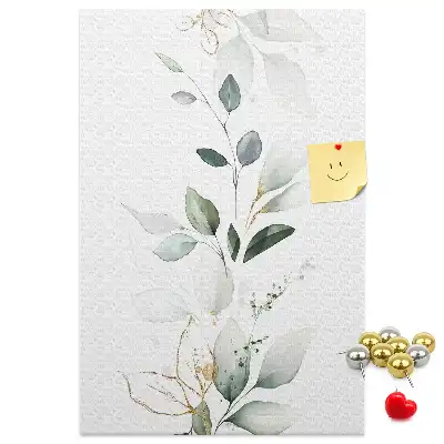 Panou din plută cu motiv vlăstar de plantă cu frunze