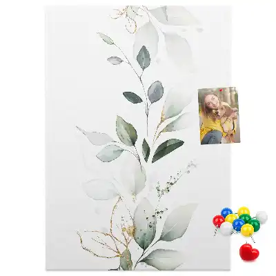 Panou din plută cu motiv vlăstar de plantă cu frunze