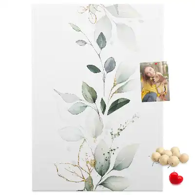 Panou din plută cu motiv vlăstar de plantă cu frunze