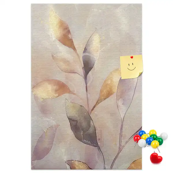 Panou din plută cu design acuarelă de plante