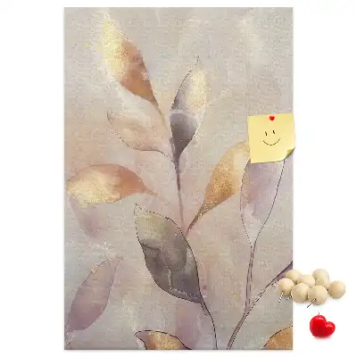 Panou din plută cu design acuarelă de plante