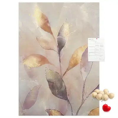 Panou din plută cu design acuarelă de plante