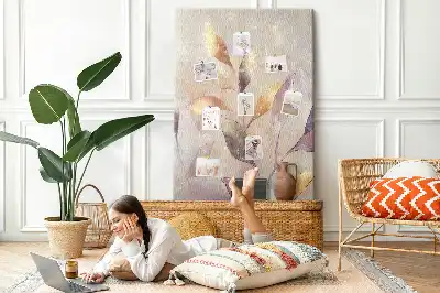 Panou din plută cu design acuarelă de plante