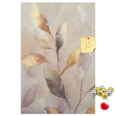 Panou din plută cu design acuarelă de plante