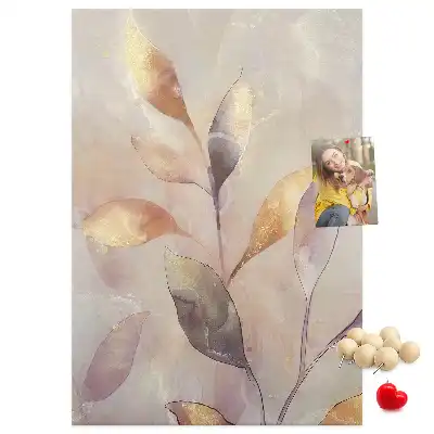 Panou din plută cu design acuarelă de plante