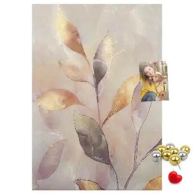 Panou din plută cu design acuarelă de plante