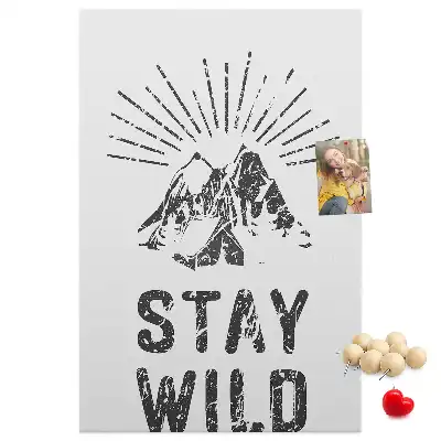 Panou de plută cu model montan Stay Wild