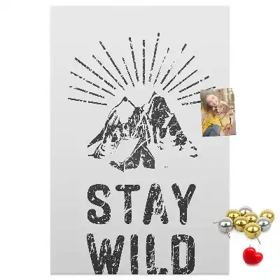 Panou de plută cu model montan Stay Wild