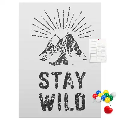 Panou de plută cu model montan Stay Wild