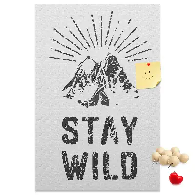 Panou de plută cu model montan Stay Wild