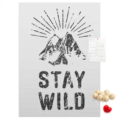 Panou de plută cu model montan Stay Wild