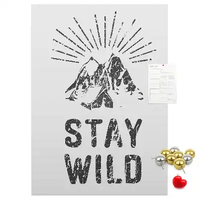 Panou de plută cu model montan Stay Wild