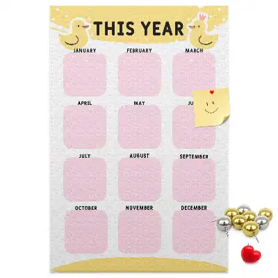 Panou din plută calendar anual