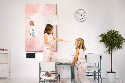 Panou de plută cu design marmură roz
