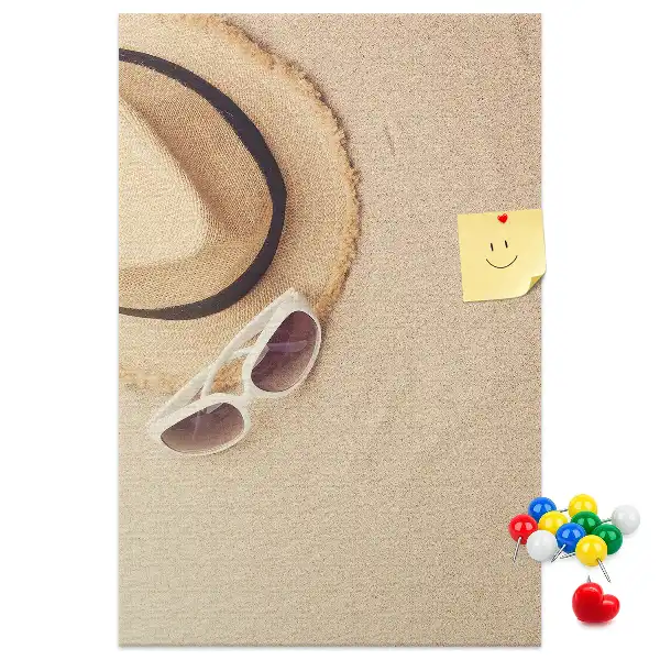 Panou de plută cu model Nisip de vacanță din călătorie