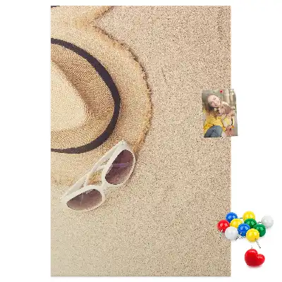 Panou de plută cu model Nisip de vacanță din călătorie