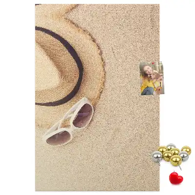 Panou de plută cu model Nisip de vacanță din călătorie