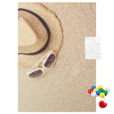 Panou de plută cu model Nisip de vacanță din călătorie