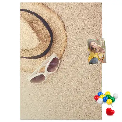 Panou de plută cu model Nisip de vacanță din călătorie