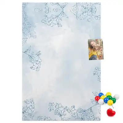 Panou de plută cu design schiță florală