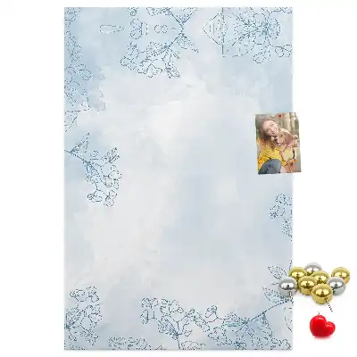 Panou de plută cu design schiță florală
