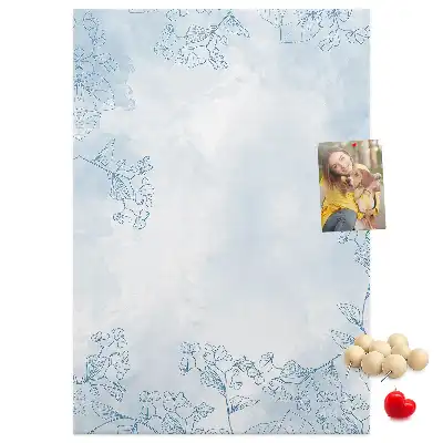 Panou de plută cu design schiță florală