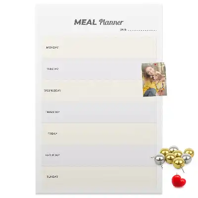 Panou din plută pentru planificarea meniului