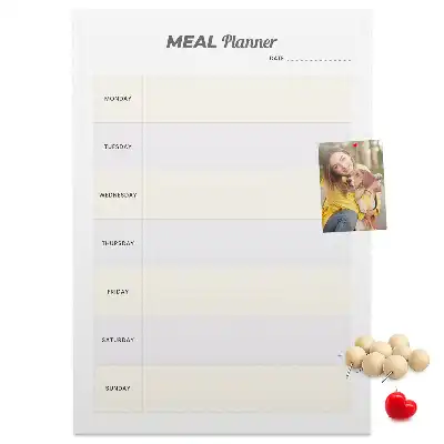 Panou din plută pentru planificarea meniului