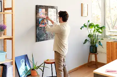 Panou de plută cu design artistic de marmură