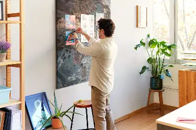 Panou de plută cu design artistic de marmură