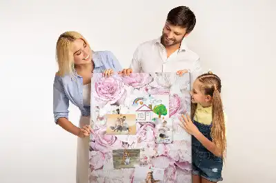 Panou din plută cu model Flori de trandafir