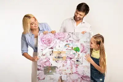 Panou din plută cu model Flori de trandafir