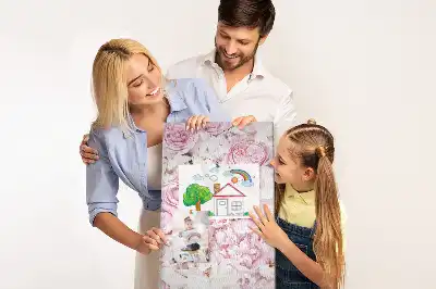 Panou din plută cu model Flori de trandafir