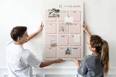 Panou din plută pentru calendarul zilelor de naștere
