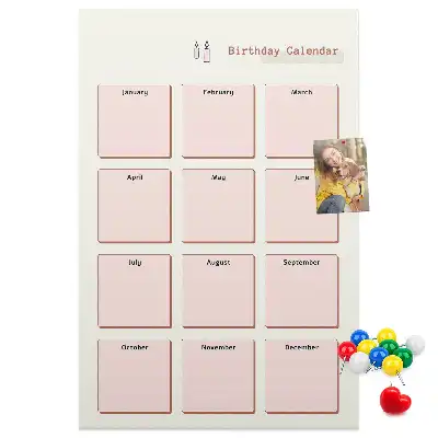 Panou din plută pentru calendarul zilelor de naștere