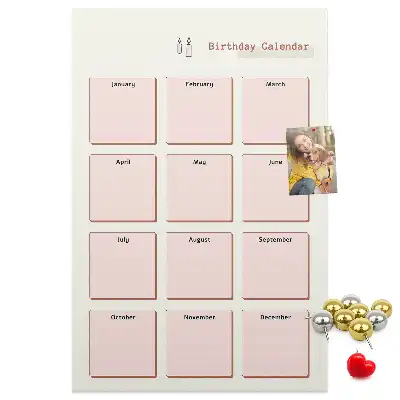 Panou din plută pentru calendarul zilelor de naștere