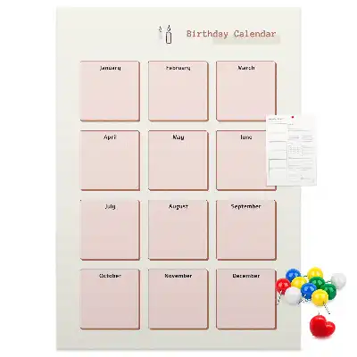 Panou din plută pentru calendarul zilelor de naștere