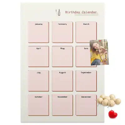 Panou din plută pentru calendarul zilelor de naștere