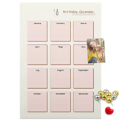 Panou din plută pentru calendarul zilelor de naștere
