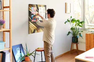 Panou de plută cu model linii abstracte