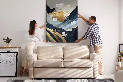Panou de plută cu model abstract Munți