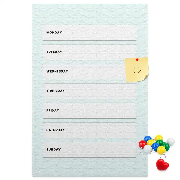 Panou din plută cu program săptămânal