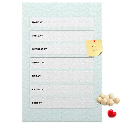 Panou din plută cu program săptămânal